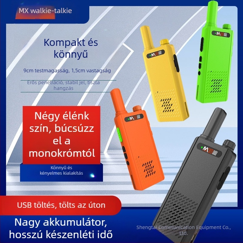 Professzionális kézi rádió i9: 400-470 MHz, 5 W, 16 csatorna, lítium-ion akkumulátor