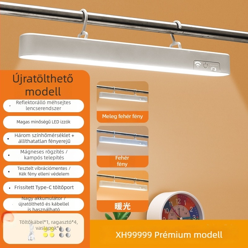 Fali lámpa az ágy mellé kollégiumban, 6W, 5V, érintéses kapcsoló, beépített akkumulátor