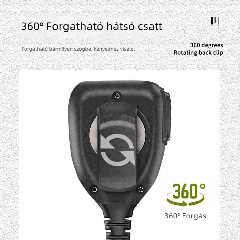 Kéz-/vállmikrofon kettős gombbal Baofeng 5R/5RH/5RM és Quansheng K5K6-höz