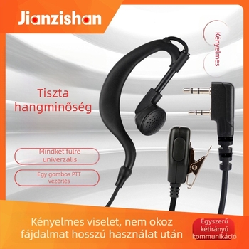 Guotong high quality interkom fejhallgató univerzális K-head fülcsakkal, bal/jobb fülhöz, akkumulátor nélkül, zajellenes, 3–5 km hatótáv, 120 cm kábel