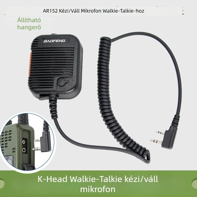 Baofeng AR-152 Taktikai Kézi Mikrofon | 3–5 km hatótáv | Nincs akkumulátor szükség | Zajellenálló