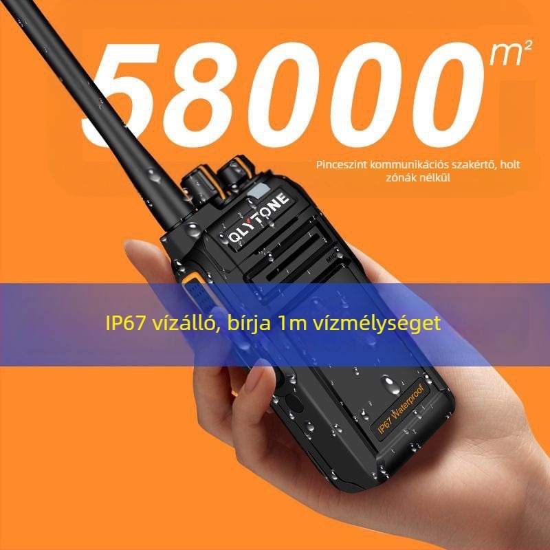 Lu Yitong vízálló walkie-talkie, 18W, 400-480 MHz, 16 csatorna, 5-10 km hatótávolság, 5000 mAh akkumulátor