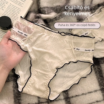 Női középmagas viszkóz alsónemű, színazonos mintázat, pamut alátét a szeméremtájékon, légáteresztő