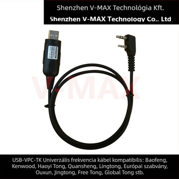 V-MAX TK Head USB kábel frekvenciák írására az interkom programozásához