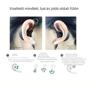 Baofeng walkie-talkie fejhallgató-kábel, K fej univerzális, zajmentesítés, frekvenciasáv 10–50 km, elméleti hatótáv 3–5 km