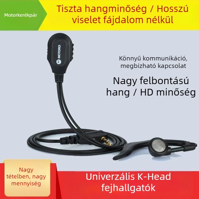Baofeng walkie-talkie fejhallgató-kábel, K fej univerzális, zajmentesítés, frekvenciasáv 10–50 km, elméleti hatótáv 3–5 km