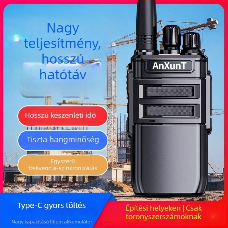 Kézi Walkie-Talkie, kültéri nagy teljesítmény (3–5 km hatótáv, 16 csatorna, anti-interferencia)