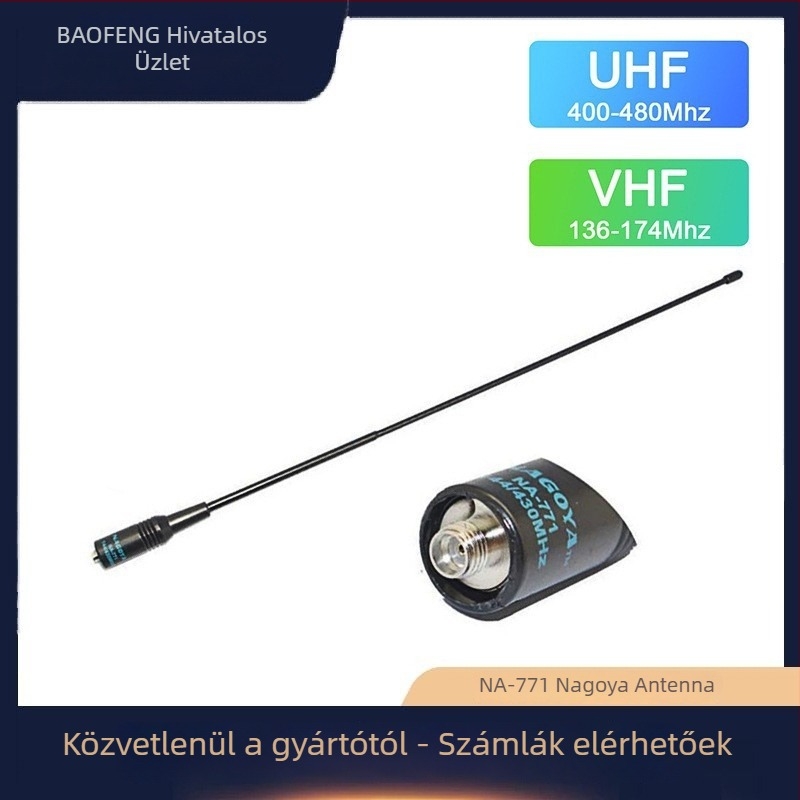 Baofeng NA-771 kettős sávú antenna, hatótáv 5–10 km, hossz 38 mm, kompatibilis UV-5R-rel