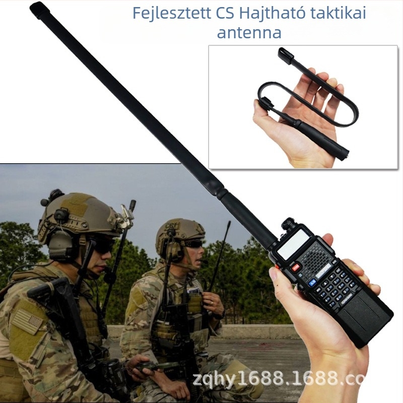 Baofeng összecsukható antenna rádióhoz, anti-interferencia, frekvenciasáv 136-520, hatótáv kevesebb mint 1,5 km, impedancia 50, nyereség 3,5, elem nélkül