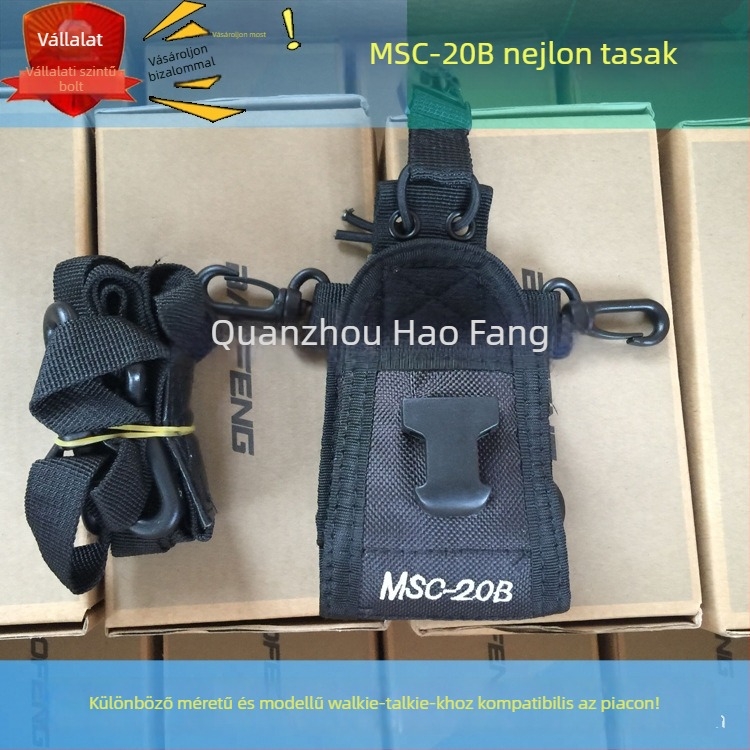 MSC-20B nylon tok walkie-talkiehoz, univerzális védőtok 5R-hez, akkumulátor nélkül, csúszásmentes, elméleti hatótáv 1,5 km
