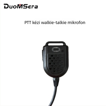Walkie-Talkie mikrofon, kézi váll-mikrofon mini K-head, hatótáv 1,5 km alatt, impedancia 50 Ω, érzékenység 2,5, porálló, akkumulátor nélkül