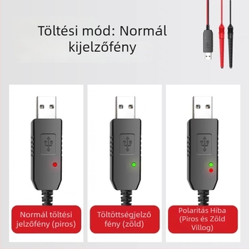 Walkie-Talkie töltő univerzális csipeszes kábellel, autós USB töltő, negyedik generációs univerzális töltő, 3.6-8.4V, kettős akkumulátor, csúszásmentes