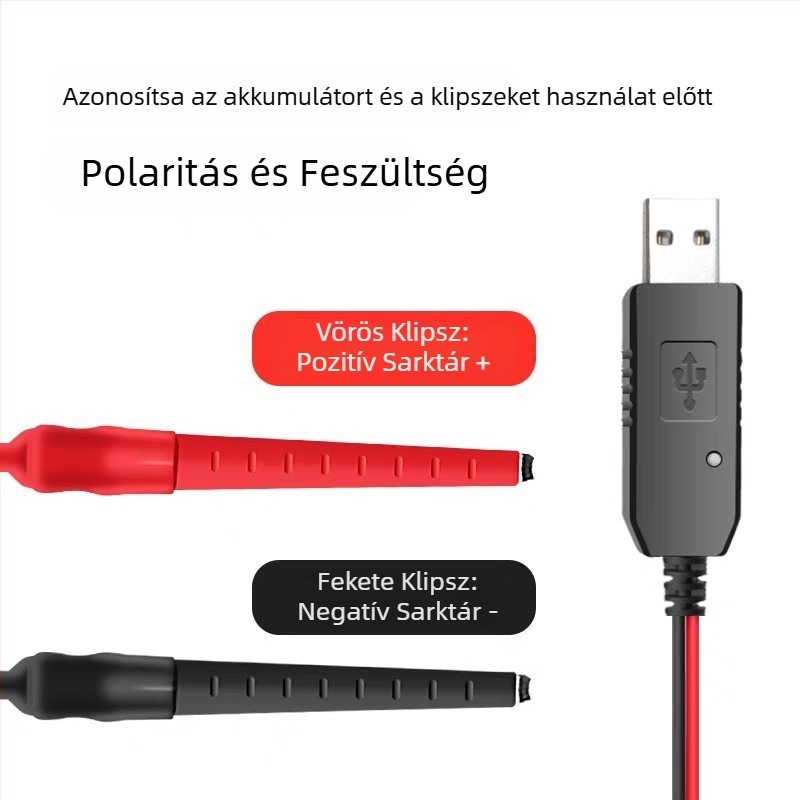 Walkie-Talkie töltő univerzális csipeszes kábellel, autós USB töltő, negyedik generációs univerzális töltő, 3.6-8.4V, kettős akkumulátor, csúszásmentes