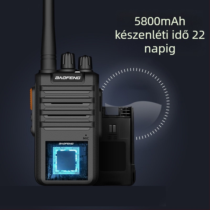 Baofeng M4 kézi rádió, 3–5 km hatótáv, 5 W kimenő teljesítmény, 16 csatorna, lítium-ion akkumulátor 1000 mAh, vízálló