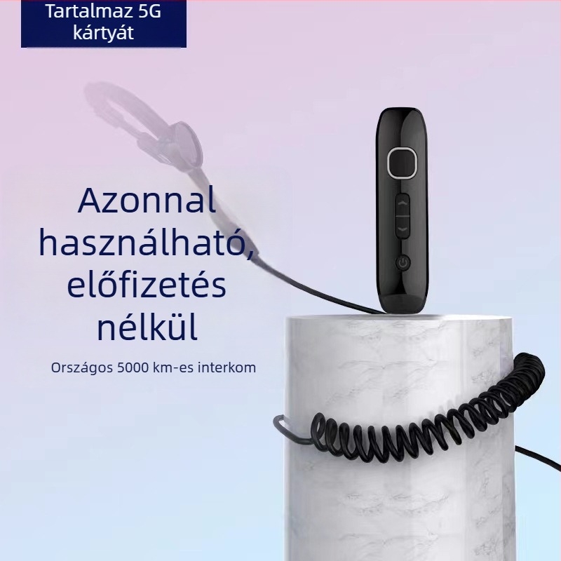 Mini gallérklipszes vezeték nélküli interkom szállodák, éttermek és szépségszalonok számára (1,5–3 km hatótávolság, RF kimenet 10 W, 16 csatorna, LiPo 700 mAh akkumulátor, SIM-kártya nélkül)