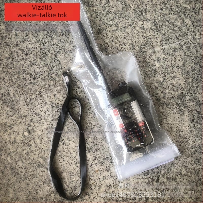 Baofeng Walkie-Talkie vízálló védőhüvely, átlátszó és porálló, univerzális modell, akkumulátor nélkül, hatótáv 1,5 km-ig