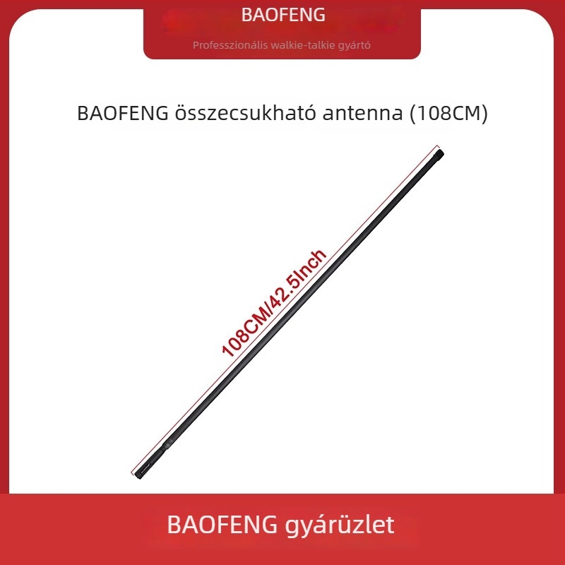 Baofeng hajlított antenna kézi rádióhoz — 136–174/400–520 MHz, 1,5–3 km hatótáv, akkumulátor nélkül, interferencia elleni védelem