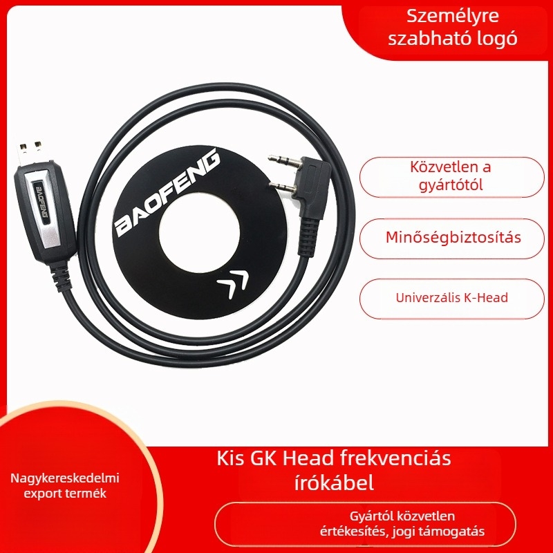Baofeng Walkie-Talkie USB Frekvencia-írási kábel a UV-5R-hez – hatótáv 5-10 km, akkumulátor nélkül, csúszásmentes