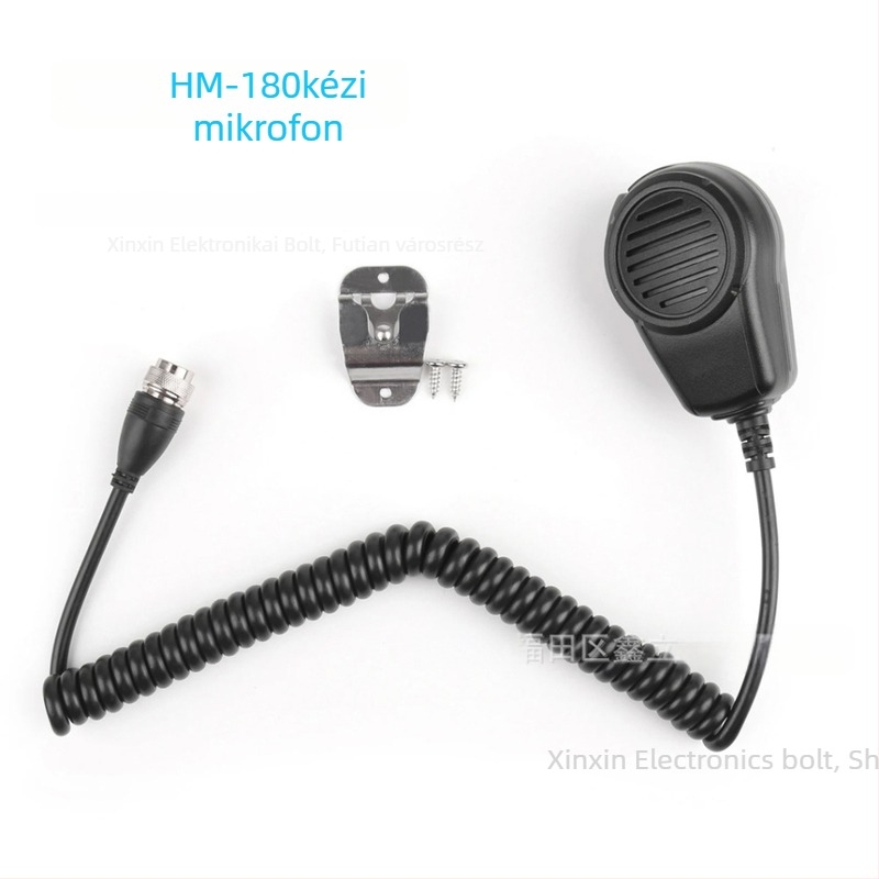 HM-180 kézi mikrofon IC-700PRO rövidhullámú rádióhoz; repülési mikrofon; porálló; hatótáv 10–50 km; akkumulátor nélkül