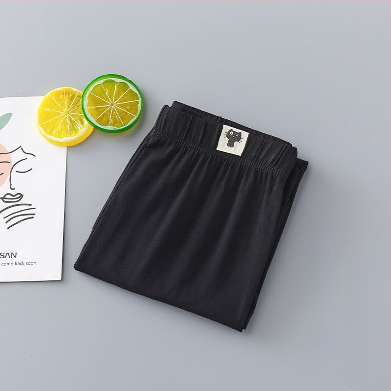 Kislányok Koreai-stílusú cropped leggings, karcsú szabás, középmagas derekú, Modal anyag (95% viszkóz), tavasz 2023, 3–8 éveseknek