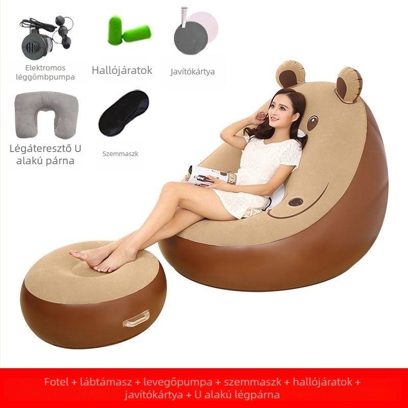 Felfújható egyszemélyes kanapé, otthoni használatra, amerikai stílus.