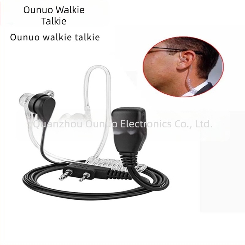 Walkie-Talkie légcsatornás fülhallgató, K-fej, univerzális Kenwood/Baofeng/TYT/Puxing — hatótáv 1,5–3 km; akkumulátor nélkül; 2G hálózat; porálló