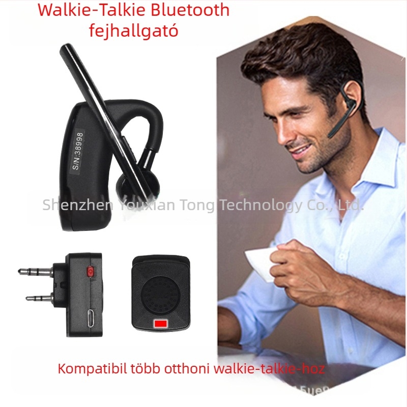 Walkie-Talkie Bluetooth fejhallgató K-típusú kettős csatlakozóval, hatótávolság akár 1,5 km, lítiumakkumulátor, interferencia elleni funkció