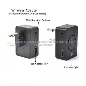 Baofeng UV-5R/UV-82/UV-888S/K-Head kompatibil Bluetooth fejhallgató Walkie-Talkie és adapter – porálló, hatótáv 1,5 km
