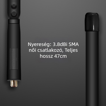 Walkie-Talkie antenna CS Folding Tactical Ruler, SMA női, 136–520 MHz, 3–5 km hatótáv