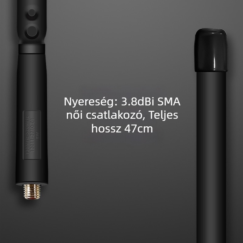 Walkie-Talkie antenna CS Folding Tactical Ruler, SMA női, 136–520 MHz, 3–5 km hatótáv