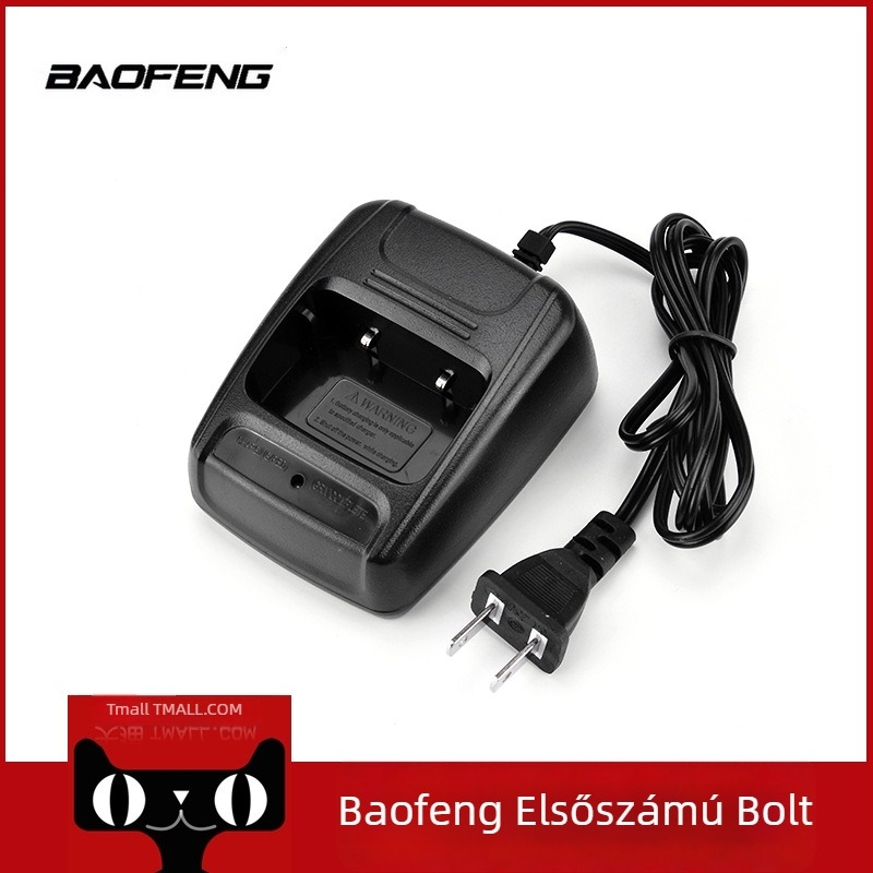 Baofeng BF-888S/777S/666S töltőállvány walkie-talkie-hoz — porálló, 5V kimenet, 100-240V bemenet, támogatja a 6S/7S/8S készülékeket (akkumulátor nélkül)