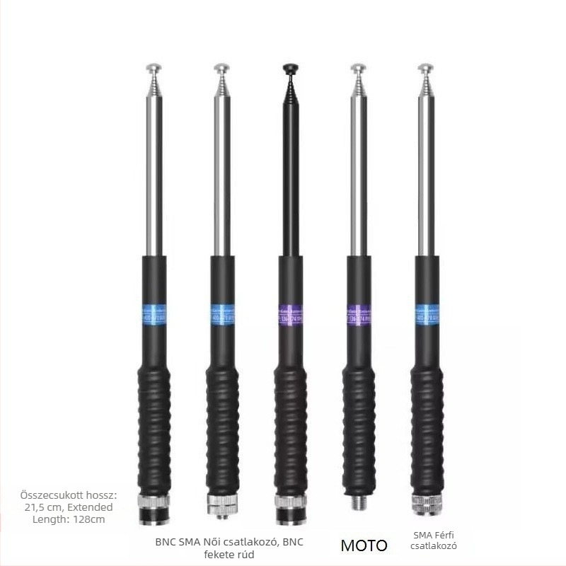 T5 Walkie-Talkie megnövelt antennával, tengeri VHF/UHF, nagy nyereség, 128 cm teleszkópos antenna, vízálló, lítium akkumulátor, hatótáv 1.5–3 km