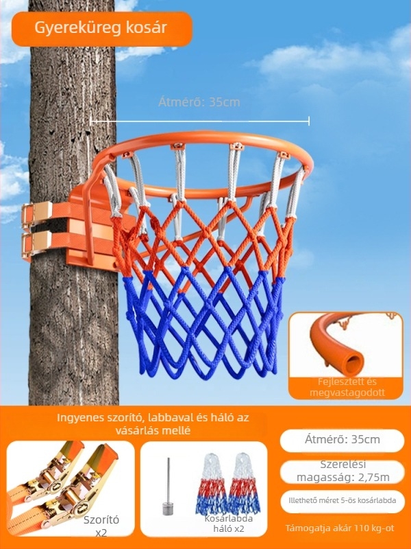 Falihoz rögzített kültéri kosárpalánk, fúrás nélkül, hordozható állvány gyermekeknek és felnőtteknek