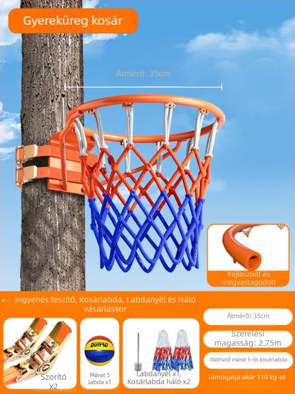 Falihoz rögzített kültéri kosárpalánk, fúrás nélkül, hordozható állvány gyermekeknek és felnőtteknek