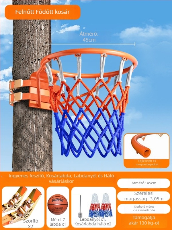 Falihoz rögzített kültéri kosárpalánk, fúrás nélkül, hordozható állvány gyermekeknek és felnőtteknek