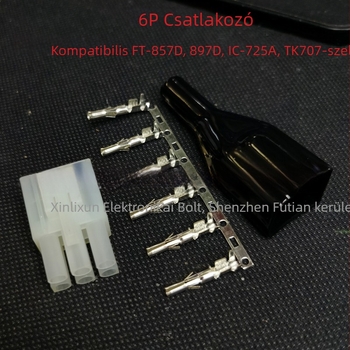 Judel 6‑pin tápcsatlakozó FT-857D FT-897D IC-725A rövidhullámú rádióhoz