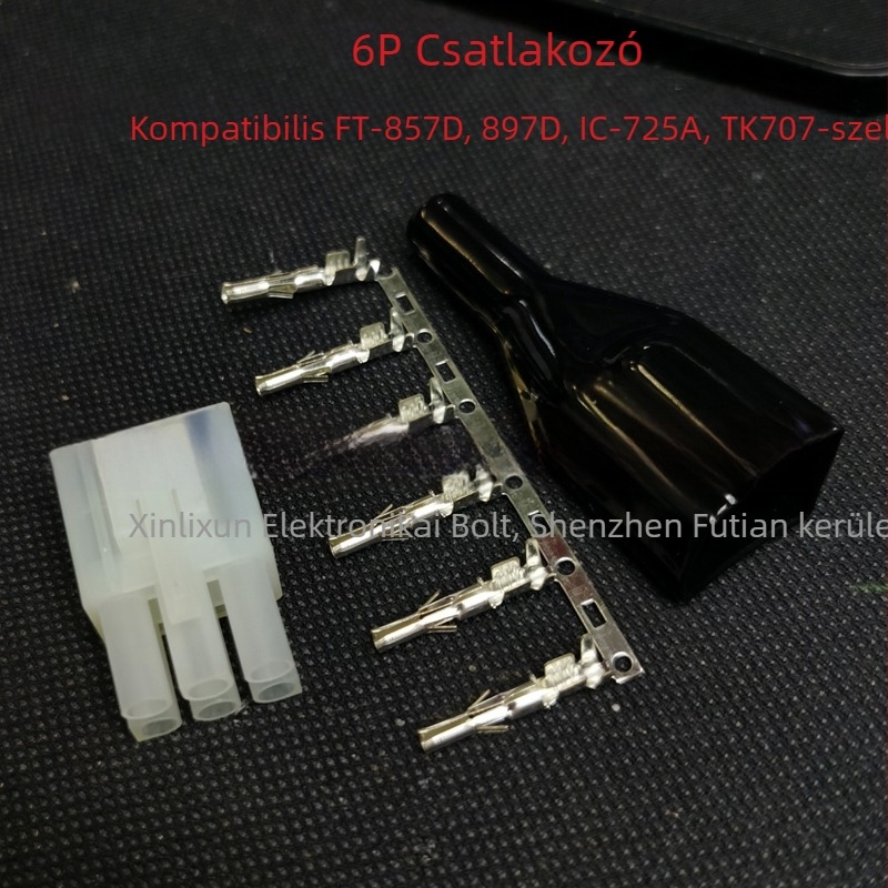 Judel 6‑pin tápcsatlakozó FT-857D FT-897D IC-725A rövidhullámú rádióhoz