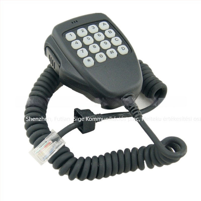 HM118TN kézi mikrofon IC-2100/706/V8000/F6121D jármű-transzceiveréhez; VHF/UHF frekvenciasáv; távolság 3-5 km; porálló; akkumulátor nélkül