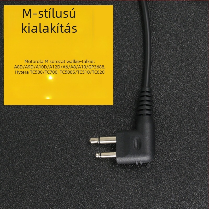 Guotong M-head fejhallgató Hytera és Motorola modellekhez 318, 418, A8, C1200; kábelhossz 1 m; típus kártya behelyezése nélkül
