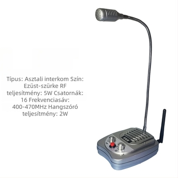 Asztali kétirányú rádió hangszóróval és mikrofonnal tengeri használatra — 16 csatorna, 400–480 MHz, 3 W, hatótáv akár 3 km, 12 V