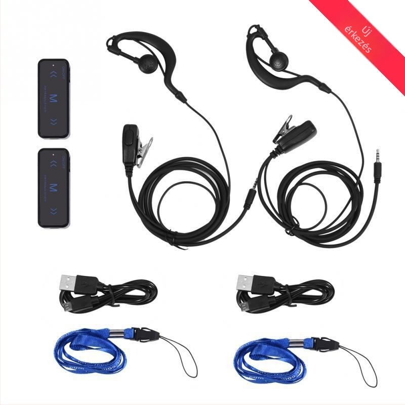 Mini walkie-talkie intercom, ultra vékony kivitel, 16 csatorna, frekvenciasáv 400-480, RF kimeneti teljesítmény 5, lítium akkumulátor