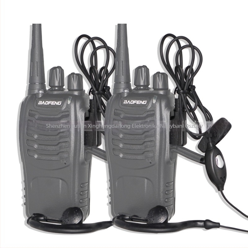 Baofeng rádió headset bőr vezetékkel, kompatibil BF-888S/BF-992, 5R, lítium akkumulátor, kábel hossza 120 cm, impedancia 8888 Ω, hatótáv akár 1,5 km