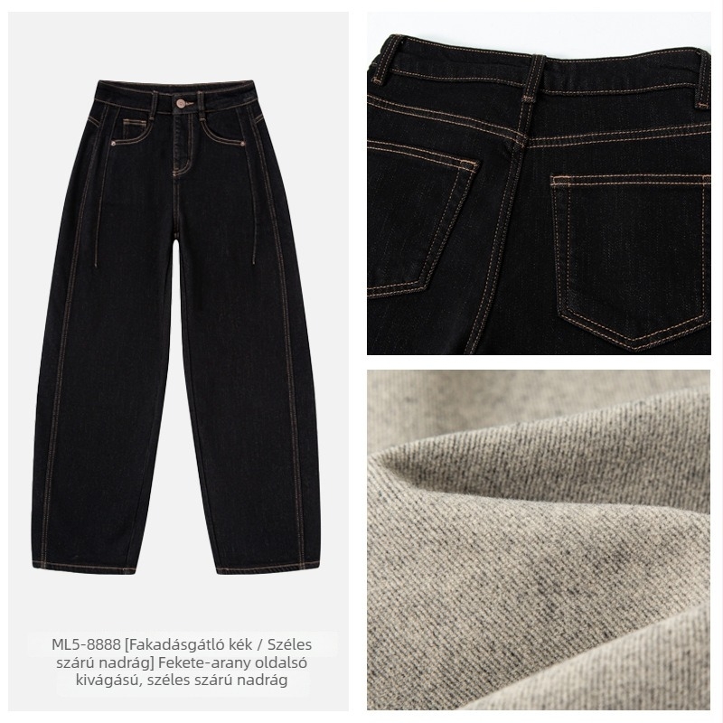 Jiawei 2025 Női szkimitar farmer, rugalmas, vastag fleece bélés