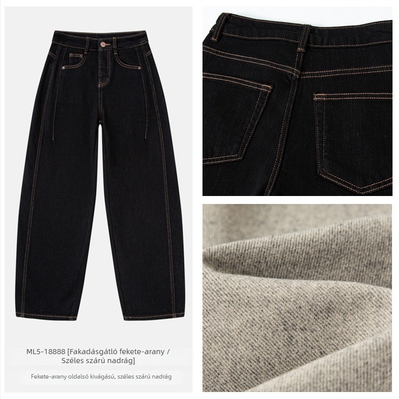 Jiawei 2025 Női szkimitar farmer, rugalmas, vastag fleece bélés