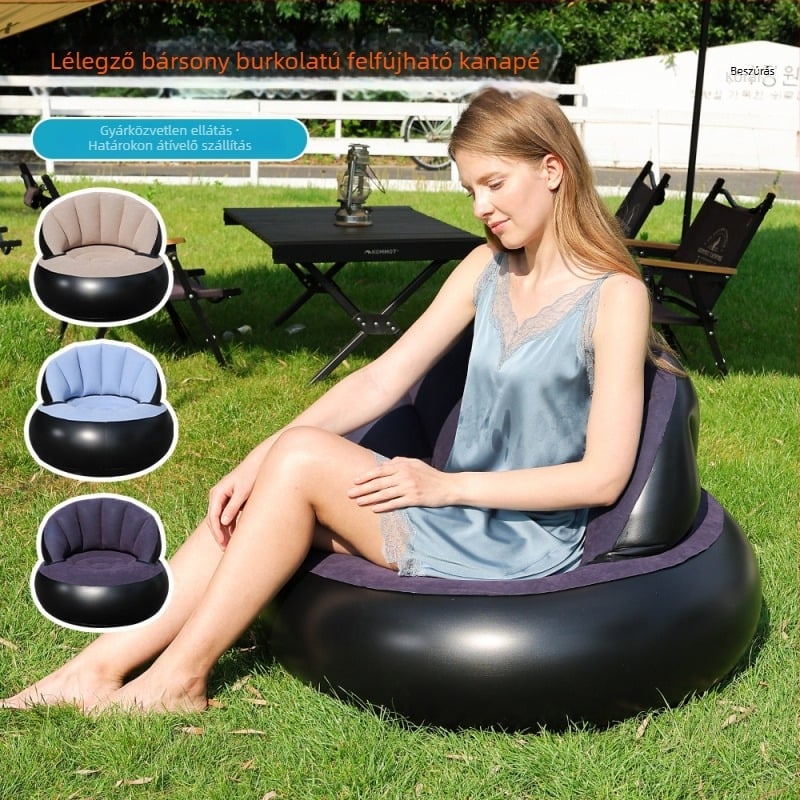 Felfújható gömb alakú kanapé, egyszemélyes bean bag, összecsukható és hordozható
