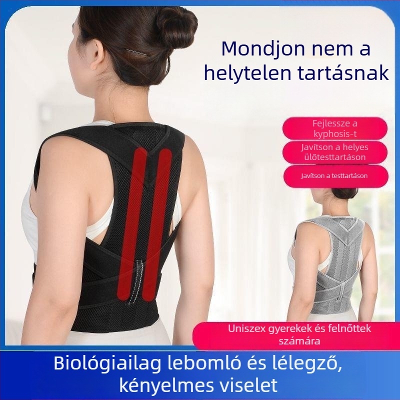 Testtartás-korrigáló öv, gerinc-támogató korzet, állítható háti korrekciós öv