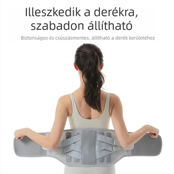 Biomimetikus acéllemez deréktámasz állítható lemezekkel és dupla kompressziós övvel a lumbális korrekcióhoz