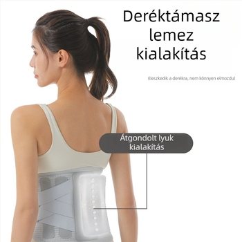 Biomimetikus acéllemez deréktámasz állítható lemezekkel és dupla kompressziós övvel a lumbális korrekcióhoz