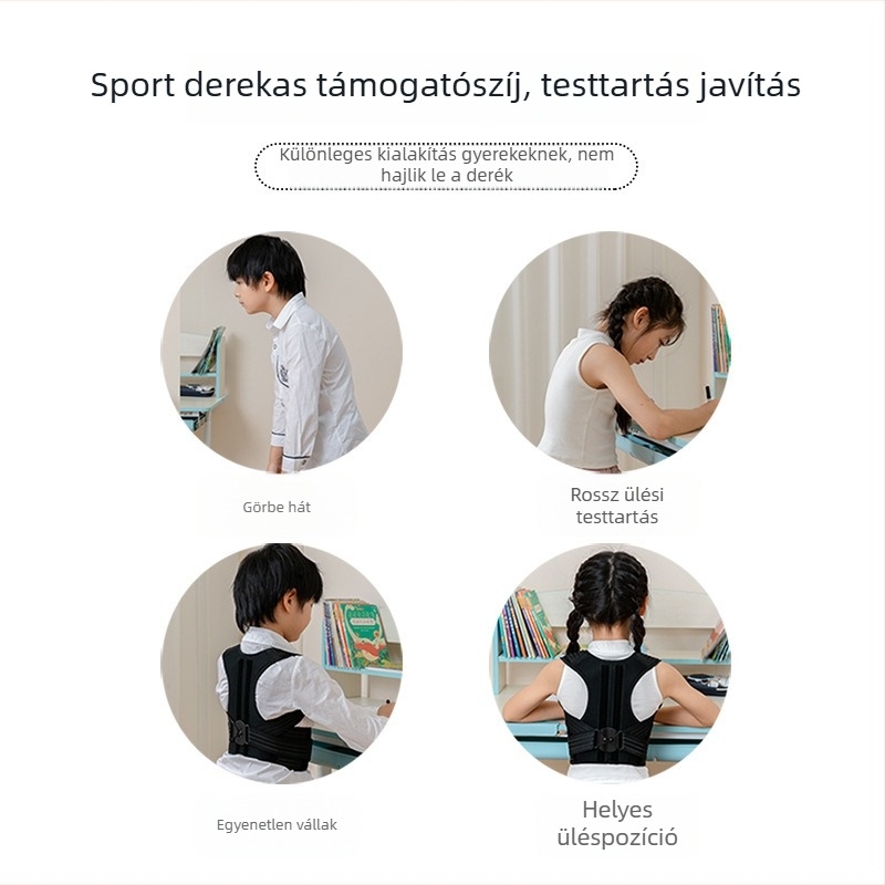 Háttartó korrekciós öv gyermekek és serdülők számára, légáteresztő támogatás a hátnak, a felsőtestnek és a vállaknak — Márka PDS, Modell YF-JZ060