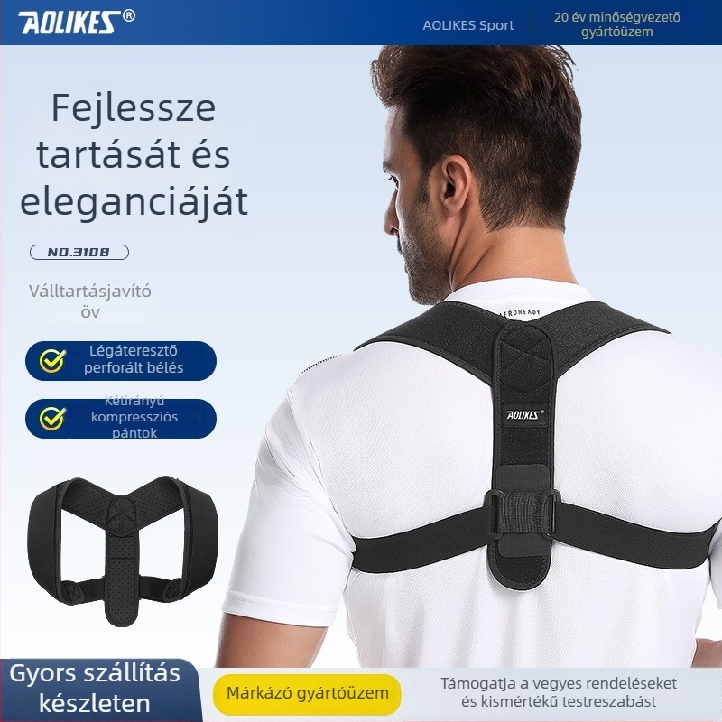 AOLIKES Testtartás-korrektor HB-3108, nylon, hátsó öv